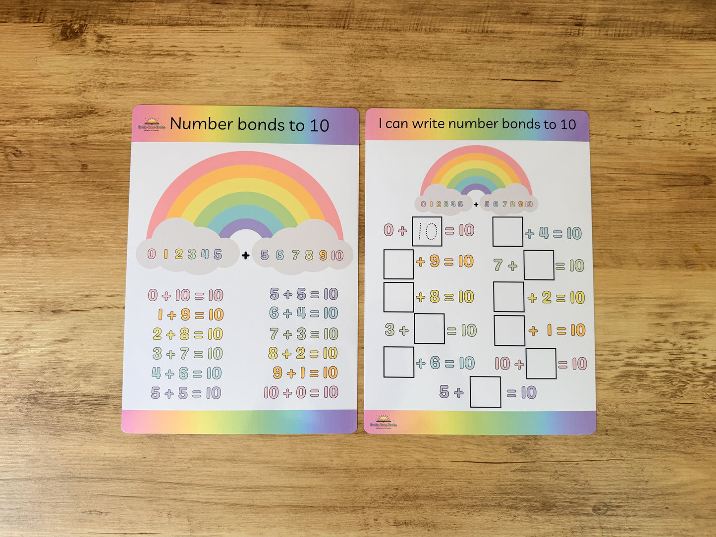 Number bonds to 10 learning mat for KS1 maths