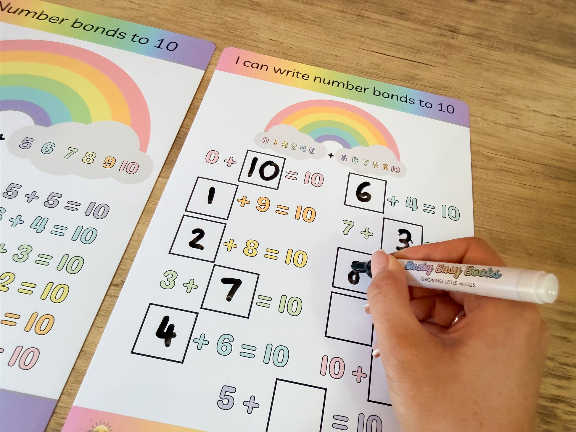 Number bonds to 10 learning mat for KS1 maths