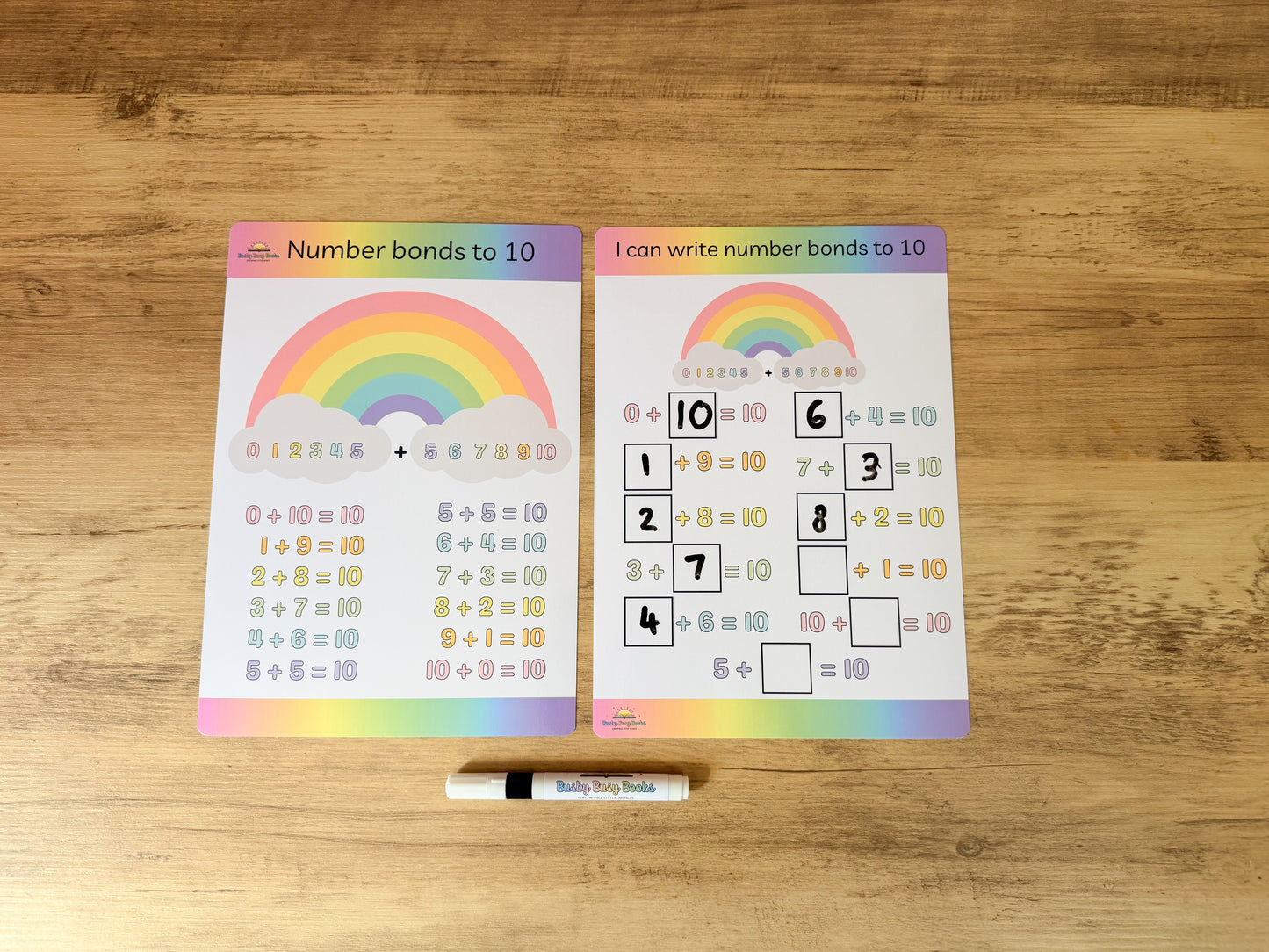 Number bonds to 10 learning mat for KS1 maths