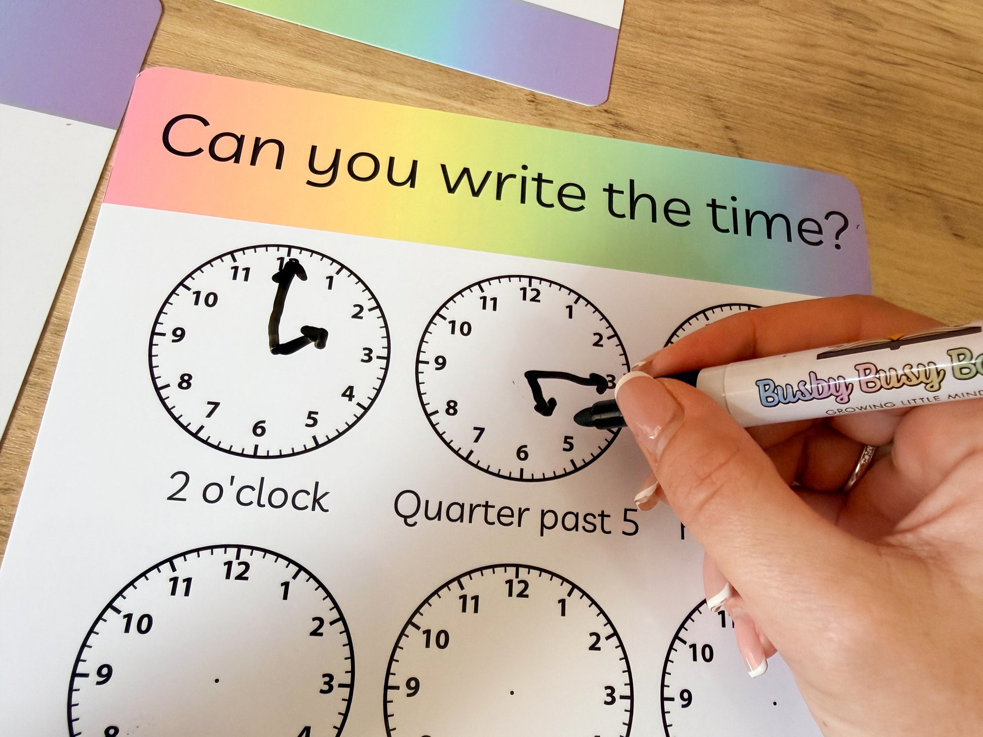 Time mat for KS1 maths, telling the time