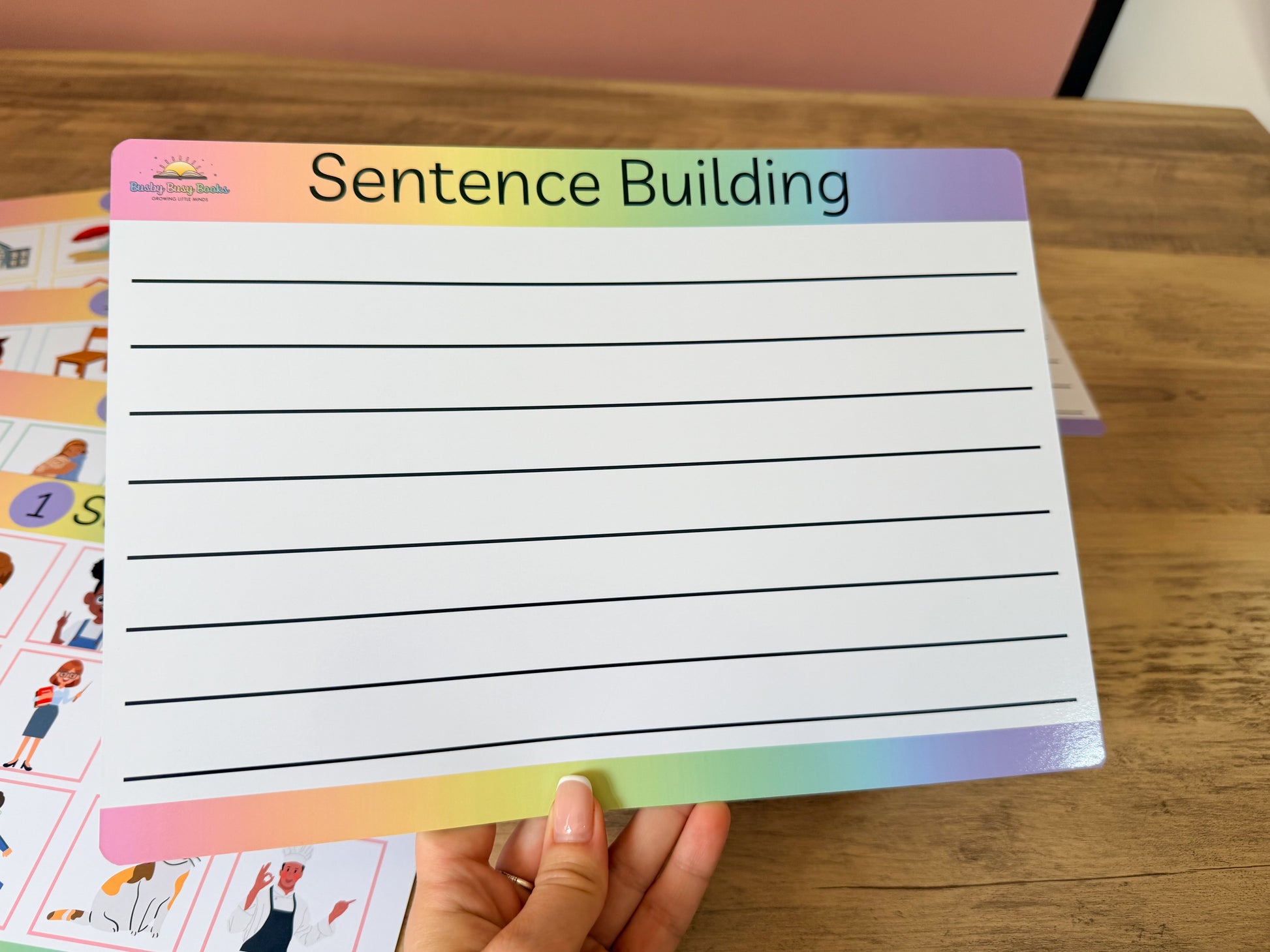 Sentence building mat, colourful semantics for writing