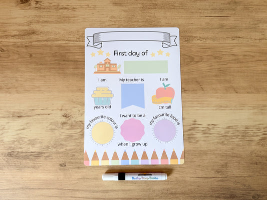 Reusable first day of school sign for children starting reception