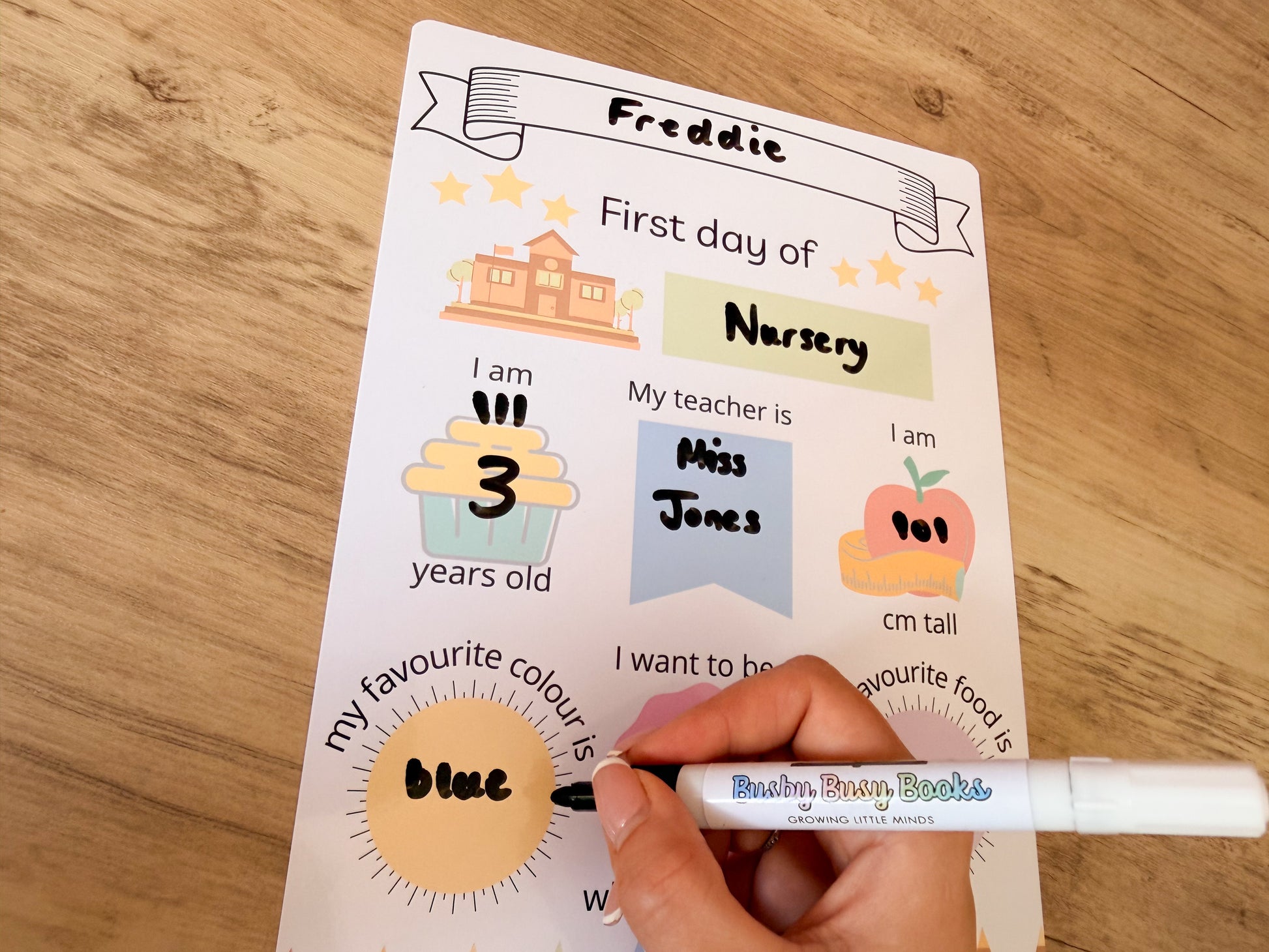 Reusable first day of school sign for children starting reception