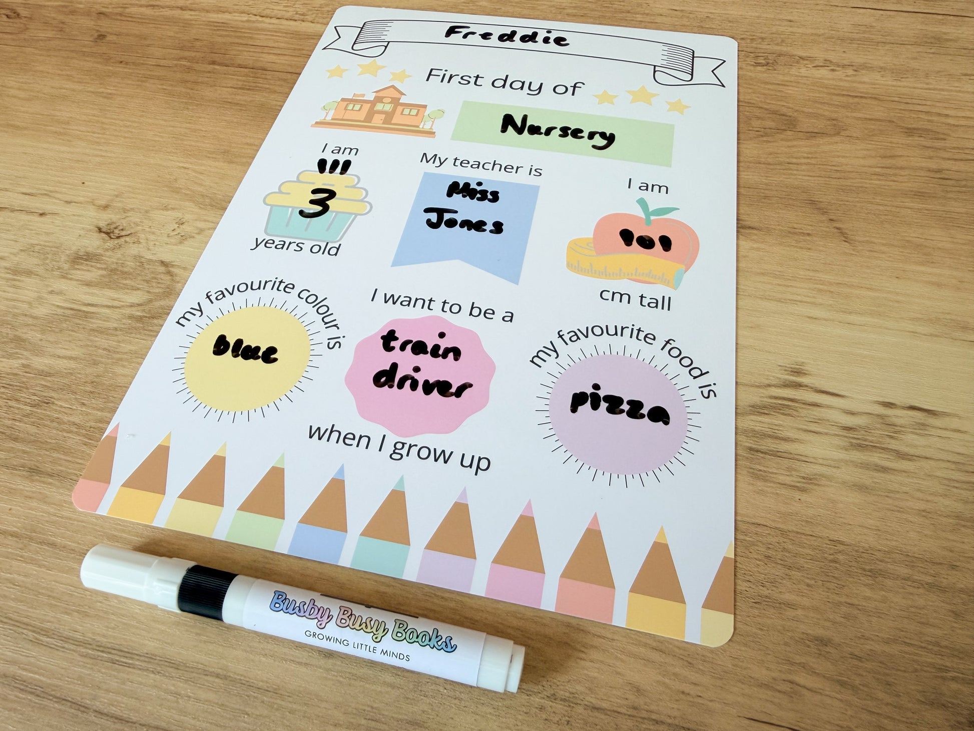 Reusable first day of school sign for children starting reception