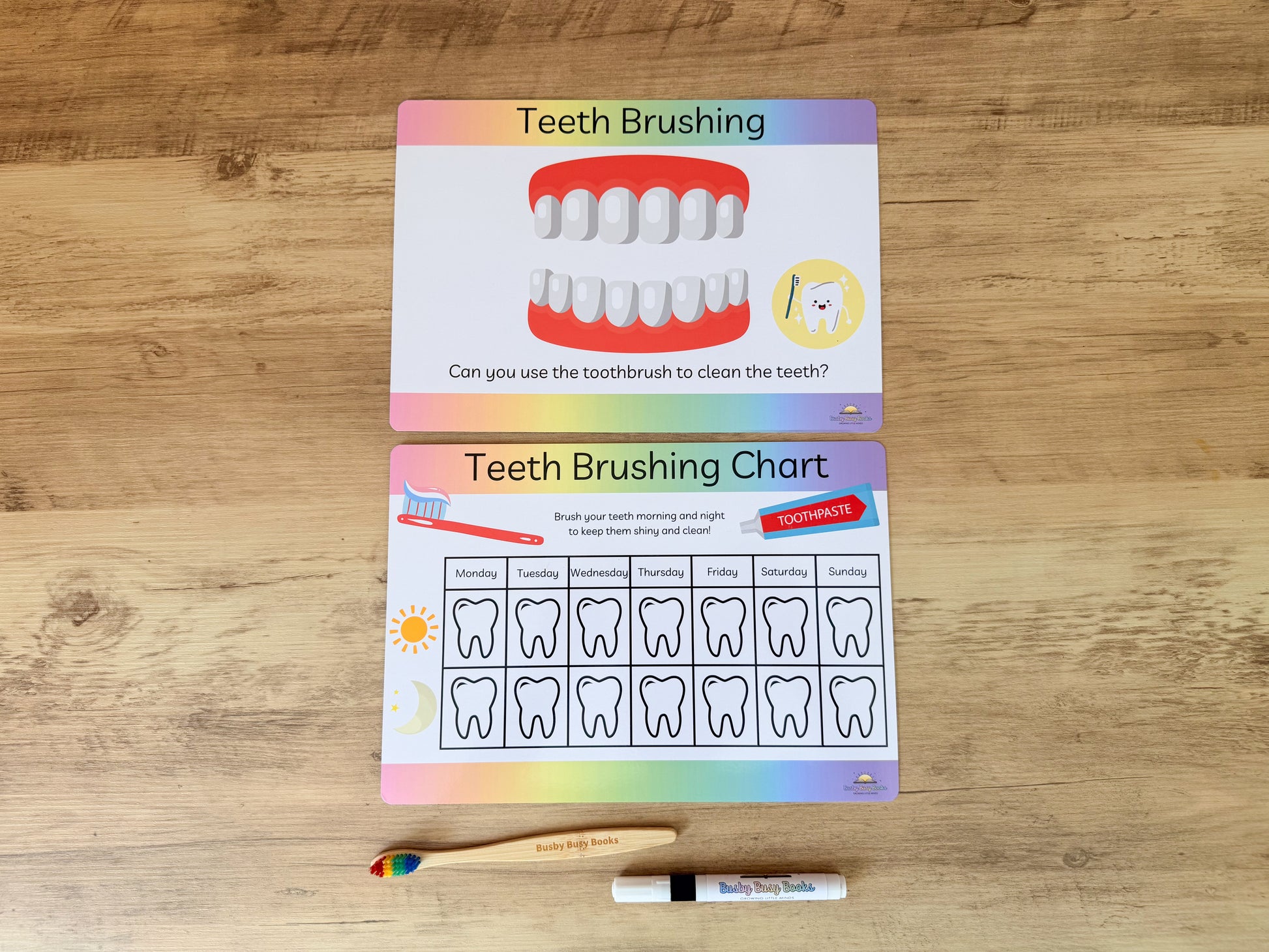 Teeth brushing reward chart and activity for children