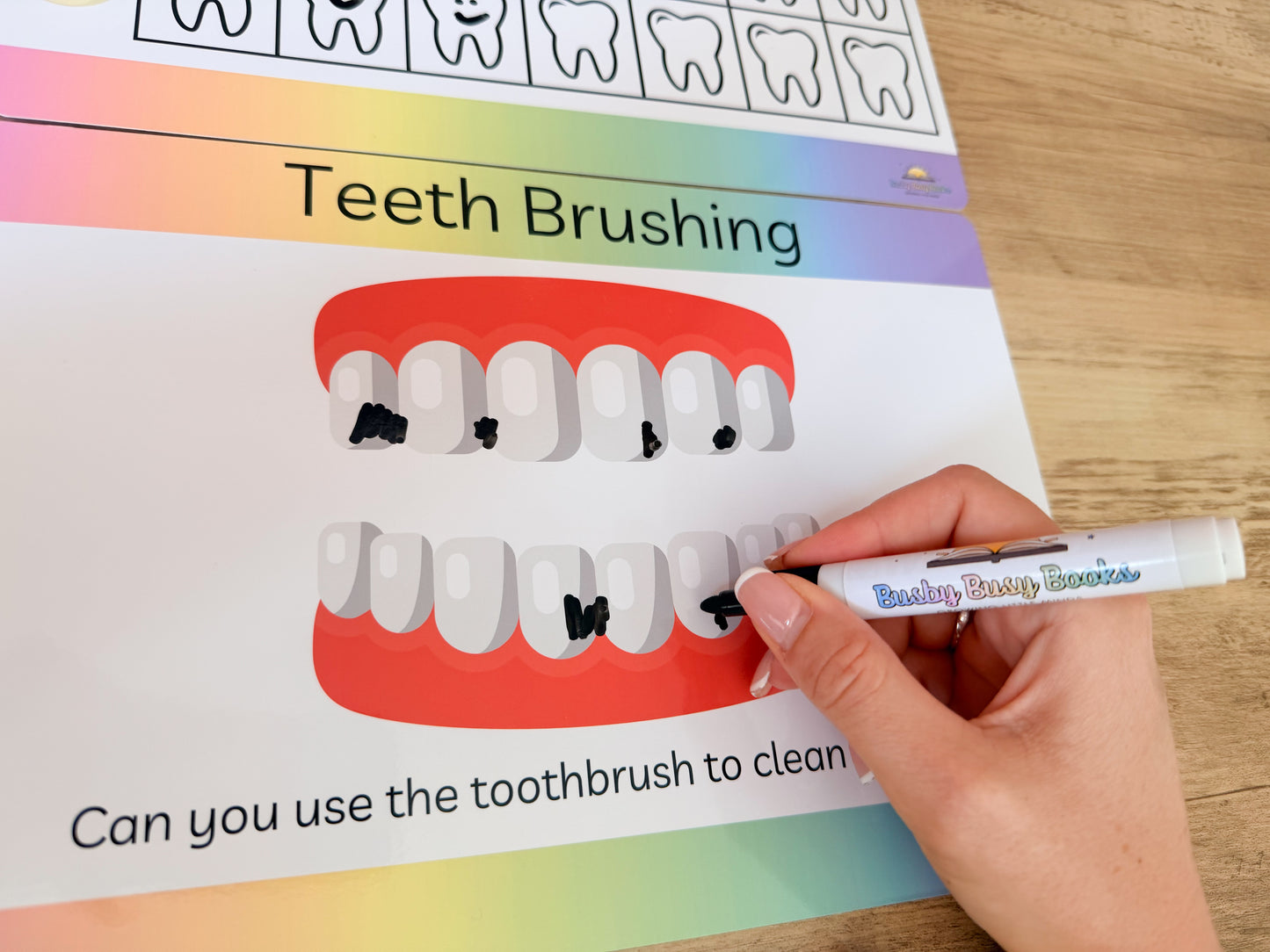 Teeth brushing reward chart and activity for children
