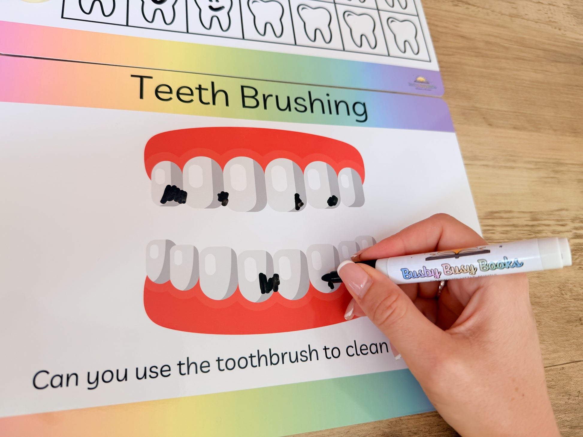 Teeth brushing reward chart and activity for children