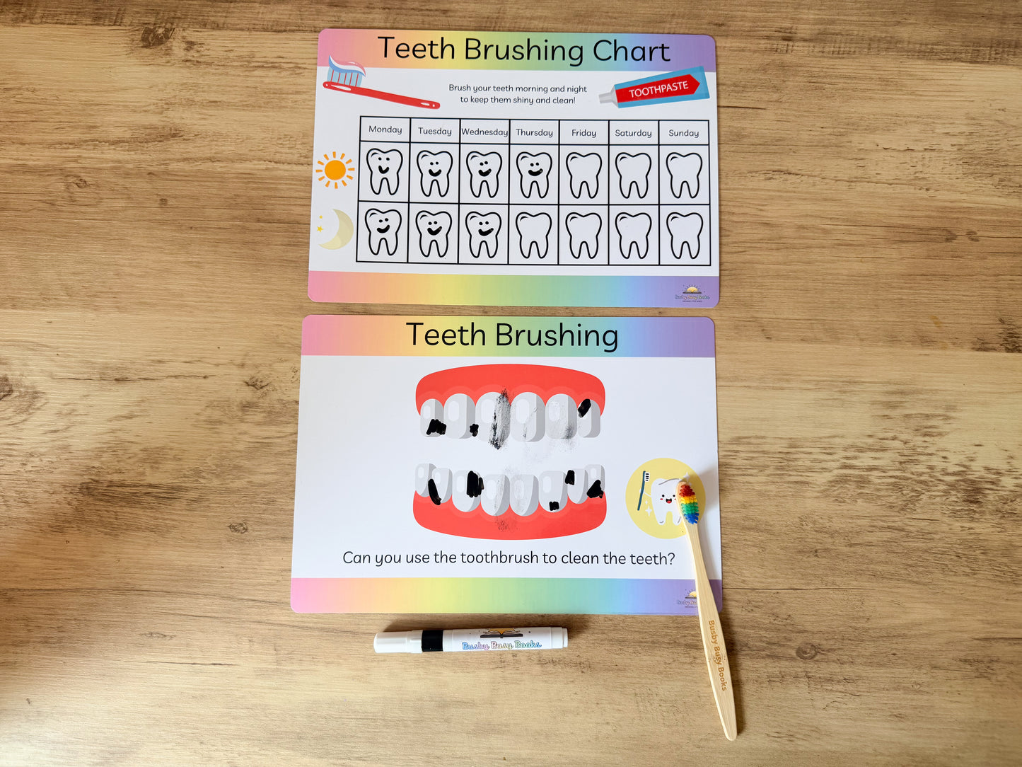 Teeth brushing reward chart and activity for children