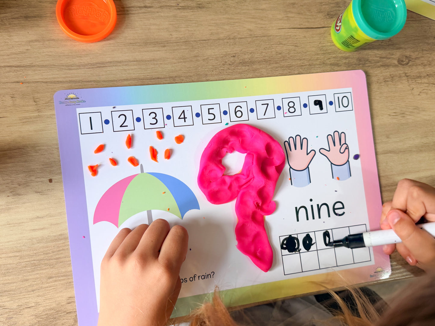 Number playdough mat for early maths and fine motor skills