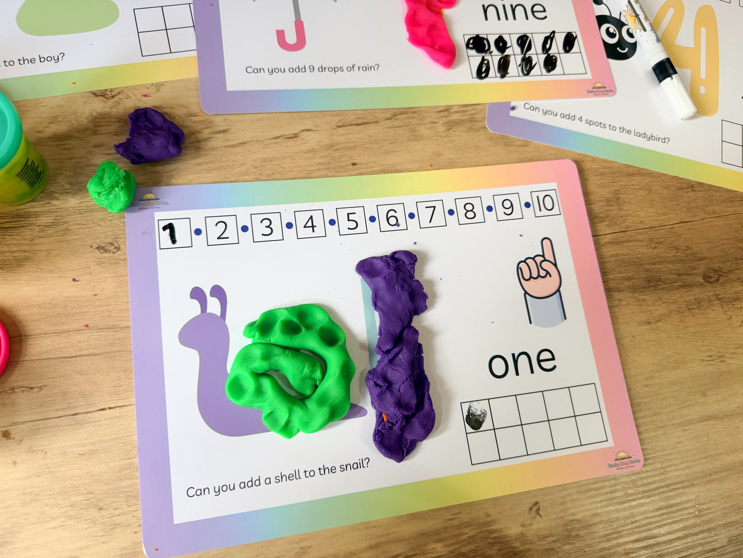 Number playdough mat for early maths and fine motor skills