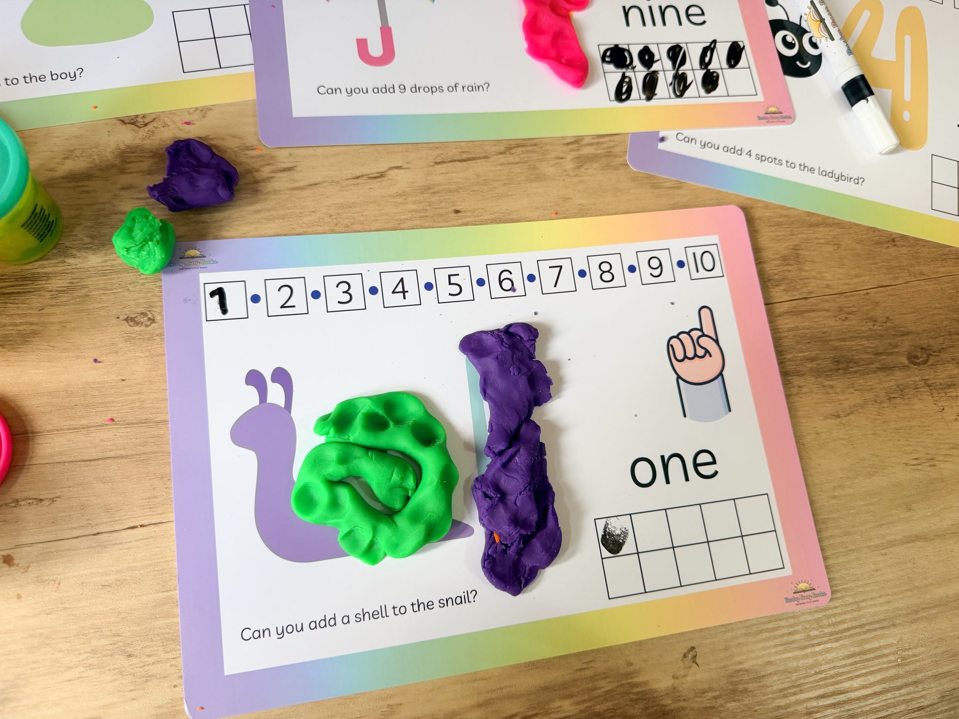 Number playdough mat for early maths and fine motor skills