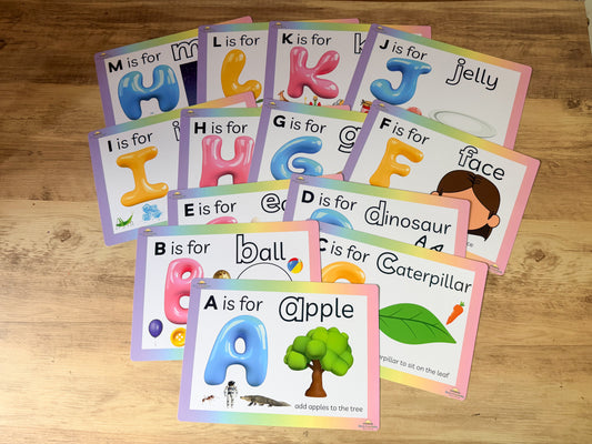Alphabet playdough mat for letter formation