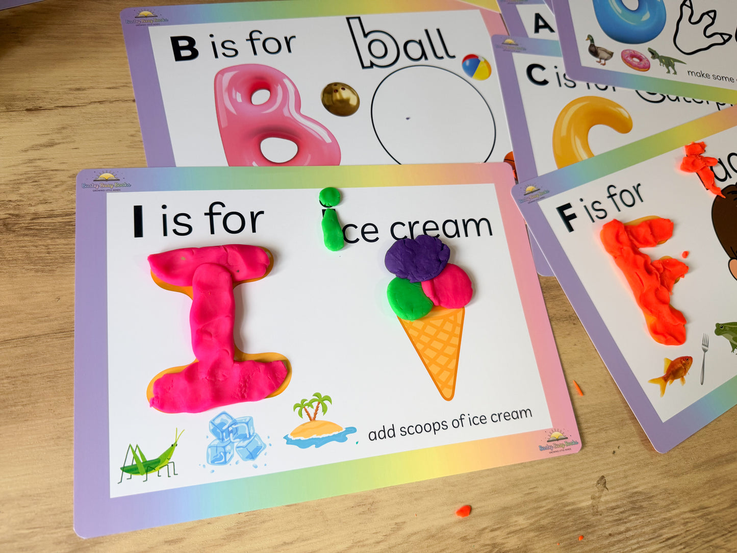 Alphabet playdough mat for letter formation